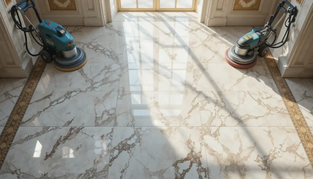 جلي وتلميع الرخام والبلاط: الدليل الشامل لاستعادة الفخامة واللمعان 1 لماذا أصبح جلي الرخام والبلاط ضرورة؟